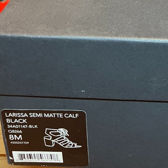 Coach Larissa Semi Matte Calf Black Leather Sandal Heel, Sz 8 - Picture 5 of 5